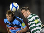 19 October 2012; Graham Gartland, Shamrock Rovers, in action against David McMillan, UCD. Airtricity League Premier Division, Shamrock Rovers v UCD, Tallaght Stadium, Tallaght, Co. Dublin. Picture credit: David Maher / SPORTSFILE