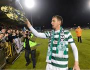 19 October 2012; Gary Twigg, Shamrock Rovers, hands his boots to the supporters after his last game for Shamrock Rovers. Airtricity League Premier Division, Shamrock Rovers v UCD, Tallaght Stadium, Tallaght, Co. Dublin. Picture credit: David Maher / SPORTSFILE