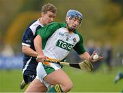 20 October 2012; Patrick Horgan, Ireland, in action against Donald Irvine, Scotland. Shinty International 1st Test, Scotland v Ireland, Bught Park, Inverness, Scotland. Picture credit: Barry Cregg / SPORTSFILE