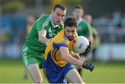 21 October 2012; Stephen McKeon, Carbury, in action against Pádraig Brennan, Sarsfields. Kildare County Senior Football Championship Final, Sarsfields v Carbury, St. Conleth's Park, Newbridge, Co. Kildare. Picture credit: Barry Cregg / SPORTSFILE