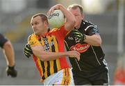 21 October 2012; Jason Stokes, Dromcollogher Broadford, in action against Mike McMahon, Newcastlewest. Limerick County Senior Football Championship Final, Dromcollogher Broadford v Newcastlewest, Gaelic Grounds, Limerick. Picture credit: Diarmuid Greene / SPORTSFILE