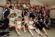 21 October 2012; Ballaghaderreen players and management celebrate in the team dressing room after the game. Mayo County Senior Football Championship Final, Ballintubber v Ballaghaderreen, Elverys MacHale Park, Castlebar, Co. Mayo. Picture credit: David Maher / SPORTSFILE