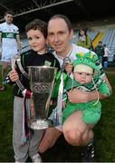 21 October 2012; Brian McCormack, Portlaoise, with his sons Aaron, age 4, and 8 week old Ben. Laois County Senior Football Championship Final, Portlaoise v Arles Kilcruise, O'Moore Park, Portlaoise, Co. Laois. Photo by Sportsfile