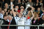 21 October 2012; Kilcoo captain Gary McAvoy celebrates with the cup. Down County Senior Football Championship Final, Mayobridge v Kilcoo, Pairc Esler, Newry, Co. Down. Picture credit: Oliver McVeigh / SPORTSFILE