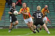 21 October 2012; Jason Stokes, Dromcollogher Broadford, in action against James Kelly, Newcastlewest. Limerick County Senior Football Championship Final, Dromcollogher Broadford v Newcastlewest, Gaelic Grounds, Limerick. Picture credit: Diarmuid Greene / SPORTSFILE