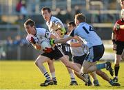 21 October 2012; Paul Devlin, Kilcoo, in action against Cathal Magee, Mayobridge. Down County Senior Football Championship Final, Mayobridge v Kilcoo, Pairc Esler, Newry, Co. Down. Picture credit: Oliver McVeigh / SPORTSFILE