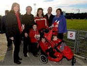 21 October 2012; Supporters, from left to right, Anita Hoben, Seamus Hoben, Janine Hoben, Michael Hoben and Anita Hoben, with children, William, age 5, Conor, age 3, and Isobel, age 1, from Errew, Co. Mayo. County Senior Football Championship Final, Ballintubber v Ballaghaderreen, Elverys MacHale Park, Castlebar, Co. Mayo. Picture credit: David Maher / SPORTSFILE