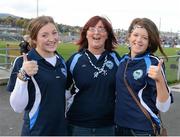 21 October 2012; Mayobridge supporters, from left, Orla Caldwell, Angela Caldwell and Claire McGee ahead of the game. Down County Senior Football Championship Final, Mayobridge v Kilcoo, Pairc Esler, Newry, Co. Down. Picture credit: Oliver McVeigh / SPORTSFILE