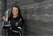 25 October 2012; Sara Lawlor, Peamount United, with her Bus Éireann Women’s National League Player of the Month Award for September/October 2012. FAI Headquarters, Abbotstown, Dublin. Picture credit: Matt Browne / SPORTSFILE