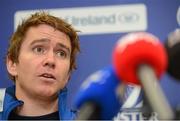 25 October 2012; Leinster's Eoin Reddan during a press conference ahead of their side's Celtic League, Round 7, match against Cardiff Blues on Saturday. Leinster Rugby Press Conference, Leinster Rugby Offices, UCD, Belfield, Dublin. Picture credit: Brian Lawless / SPORTSFILE