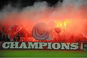 26 October 2012; Sligo Rovers supporters celebrate their side winning the Airtricity League Premier Division title before the start of the game. Airtricity League Premier Division, Sligo Rovers v Shamrock Rovers, Showgrounds, Sligo. Picture credit: David Maher / SPORTSFILE