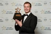 26 October 2012; JJ Delaney, Kilkenny, with his 2012 GAA GPA All-Star Hurling award, at the GAA GPA All-Star Awards 2012, Sponsored by Opel, National Convention Centre, Dublin. Photo by Sportsfile