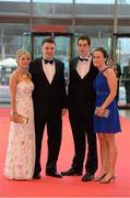 26 October 2012; Limerick hurlers Richie McCarthy, left, and Nickie Quaid with Ruth Ryan, left, and Orlaith Murphy ahead of the 2012 GAA GPA All-Star awards, sponsored by Opel. National Convention Centre, Dublin. Photo by Sportsfile