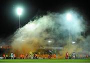 26 October 2012; Shamrock Rovers supporters during the game. Airtricity League Premier Division, Sligo Rovers v Shamrock Rovers, Showgrounds, Sligo. Picture credit: David Maher / SPORTSFILE