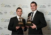 26 October 2012; Donegal's Karl Lacey, left, and Paul Durcan with their 2012 GAA GPA All-Star Football awards, at the GAA GPA All-Star Awards 2012, Sponsored by Opel, National Convention Centre, Dublin. Photo by Sportsfile