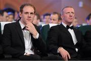 26 October 2012; Waterford's Kevin Moran, left, and John Mullane at the 2012 GAA GPA All-Star awards, sponsored by Opel. GAA GPA All-Star Awards 2012 Sponsored by Opel, National Convention Centre, Dublin. Picture credit: Brendan Moran / SPORTSFILE