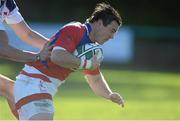 27 October 2012; Mossy Lawlor, UL Bohemians, crosses the line to score his side's first try. Ulster Bank League Division 1A, Clontarf v UL Bohemians, Castle Avenue, Clontarf, Dublin. Picture credit: Brendan Moran / SPORTSFILE