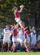 27 October 2012; Ed Kelly, UL Bohemians, wins a lineout against Clontarf. Ulster Bank League Division 1A, Clontarf v UL Bohemians, Castle Avenue, Clontarf, Dublin. Picture credit: Brendan Moran / SPORTSFILE