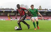 30 October 2017; David Okpako of Bohemians in action against Colin O'Mahony of Cork City during the SSE Airtricity National Under 17 League Final match between Cork City and Bohemians at Turner's Cross in Cork. Photo by Eóin Noonan/Sportsfile