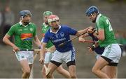 28 October 2012; Philip O'Loughlin, Kilmallock, in action against Paudie O'Dwyer, Thurles Sarsfields. AIB Munster GAA Senior Club Hurling Championship Quarter-Final, Kilmallock v Thurles Sarsfields, Kilmallock GAA Club, Kilmallock, Co Limerick. Picture credit: Brian Lawless / SPORTSFILE