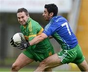 28 October 2012; Padraig Sullivan, Rhode, in action against Owen Zamboglou, St. Patrick's. AIB Leinster GAA Football Senior Club Championship, First Round, Rhode v St Patrick's, O'Connor Park, Tullamore, Co. Offaly. Picture credit: David Maher / SPORTSFILE