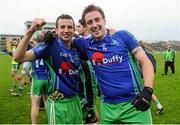 28 October 2012; Aidan McGann, left, and Eamon Breen, St. Patrick's, celebrate at the end of the game. AIB Leinster GAA Football Senior Club Championship, First Round, Rhode v St. Patrick's, O'Connor Park, Tullamore, Co. Offaly. Picture credit: David Maher / SPORTSFILE