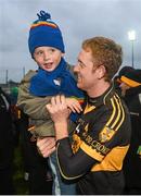 28 October 2012; Colm Cooper, Dr. Crokes, celebrates with his nephew Liam Cooper following his side's victory. Kerry County Senior Football Championship Final, Dingle v Dr. Crokes, Austin Stack Park, Tralee, Co. Kerry. Picture credit: Stephen McCarthy / SPORTSFILE
