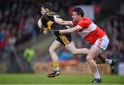 28 October 2012; Jamie Doolan, Dr. Crokes, in action against Gavin Curran, Dingle. Kerry County Senior Football Championship Final, Dingle v Dr. Crokes, Austin Stack Park, Tralee, Co. Kerry. Picture credit: Stephen McCarthy / SPORTSFILE