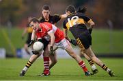28 October 2012; Johnny B Brosnan, Dingle, in action against Kieran O'Leary and Brian Looney, right, Dr. Crokes. Kerry County Senior Football Championship Final, Dingle v Dr. Crokes, Austin Stack Park, Tralee, Co. Kerry. Picture credit: Stephen McCarthy / SPORTSFILE