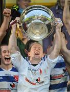 28 October 2012; Navan O'Mahonys captain Marcus Brennan lifts the cup. Meath County Senior Football Championship Final, Wolfe Tones v Navan O'Mahonys, Pairc Tailteann, Navan, Co. Meath. Picture credit: Brendan Moran / SPORTSFILE