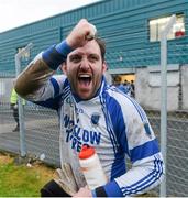 28 October 2012; The St Patrick's goalkeeper Colm Byrne celebrates after the game. AIB Leinster GAA Football Senior Club Championship, First Round, St Patrick's v Éire Óg, County Grounds, Aughrim, Co. Wicklow. Picture credit: Ray McManus / SPORTSFILE