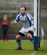 28 October 2012; The St Patrick's goalkeeper Colm Byrne concentrates on an Éire Óg attack. AIB Leinster GAA Football Senior Club Championship, First Round, St Patrick's v Éire Óg, County Grounds, Aughrim, Co. Wicklow. Picture credit: Ray McManus / SPORTSFILE