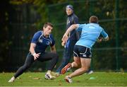 29 October 2012; Leinster's Andrew Boyle moves to tackle Isaac Boss during squad training ahead of their side's Celtic League, Round 8, match against Ospreys on Sunday. Leinster Rugby Squad Training, UCD, Belfield, Dublin. Picture credit: Ray McManus / SPORTSFILE