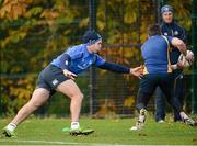 29 October 2012; Leinster's Andrew Goodman moves to tackle Andrew Boyle during his first squad training session, with Leinster, ahead of their side's Celtic League, Round 8, match against Ospreys on Sunday. Leinster Rugby Squad Training, UCD, Belfield, Dublin. Picture credit: Ray McManus / SPORTSFILE