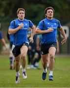 29 October 2012; Leinster players Dominic Ryan and Quinn Roux, right, during squad training ahead of their side's Celtic League, Round 8, match against Ospreys on Sunday. Leinster Rugby Squad Training, UCD, Belfield, Dublin. Picture credit: Ray McManus / SPORTSFILE