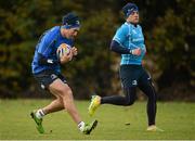 29 October 2012; Andrew Goodman, left, in action during his first squad training session with Leinster Rugby ahead of his side's Celtic League, Round 8, match against Ospreys on Sunday. Leinster Rugby Squad Training, UCD, Belfield, Dublin. Picture credit: Ray McManus / SPORTSFILE