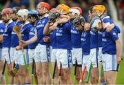 28 October 2012; Lar Corbett, second from right, Thurles Sarsfields, stands with his team-mates during the National Anthem. AIB Munster GAA Senior Club Hurling Championship Quarter-Final, Kilmallock v Thurles Sarsfields, Kilmallock GAA Club, Kilmallock, Co Limerick. Picture credit: Brian Lawless / SPORTSFILE