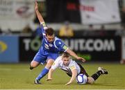 30 October 2012; Chris Reilly, Dundalk, in action against Peter Higgins, Waterford United. Airtricity League Promotion / Relegation Play-Off Final, 1st Leg, Dundalk v Waterford United, Oriel Park, Dundalk, Co. Louth. Photo by Sportsfile