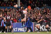 2 November 2012; Tom Brown, Edinburgh, and Craig Gilroy, Ulster, contest a dropping ball. Celtic League 2012/13, Round 8, Ulster v Edinburgh, Ravenhill Park, Belfast, Co. Antrim. Photo by Sportsfile