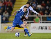 2 November 2012; Sean Maguire, Waterford United, in action against Paul Whelan, Dundalk. Airtricity League Promotion / Relegation Play-Off Final, 2nd Leg, Waterford United v Dundalk, RSC, Waterford. Picture credit: Matt Browne / SPORTSFILE