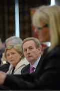 3 November 2012; An Taoiseach Enda Kenny TD and Frances Fitzgerald TD, Minister for Children and Youth Affairs listen to the keynote speaker Karen Leach at the Code of Ethics & Good Practice for Children’s Sport Information Day, hosted by the Irish Sports Council, at the Crowne Plaza Hotel, Blanchardstown, Dublin. Picture credit: Ray McManus / SPORTSFILE