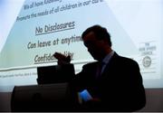 3 November 2012; An Taoiseach Enda Kenny, TD, speaking at the Code of Ethics & Good Practice for Children’s Sport Information Day, hosted by the Irish Sports Council, at the Crowne Plaza Hotel, Blanchardstown, Dublin. Picture credit: Ray McManus / SPORTSFILE