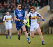 4 November 2012; James Conway, Ballinderry Shamrocks, in action against Peter Harte, Errigal Ciaran. AIB Ulster GAA Senior Football Championship Quarter-Final, Errigal Ciaran, Tyrone v Ballinderry Shamrocks, Derry, Healy Park, Omagh. Picture credit: Oliver McVeigh / SPORTSFILE