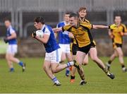 4 November 2012; Johnny McLoone, Naomh Conalll, in action against Kevin Rafferty, St. Eunan's. Donegal Senior County Football Championship Final, Naomh Conalll, Glenties v St. Eunan's, MacCumhail Park, Ballybofey, Co. Donegal. Photo by Sportsfile