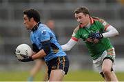 11 November 2012; Alan Kerins, Salthill Knocknacarra, in action against Gearoid Cunniffe, St Brigid's. AIB Connacht GAA Football Senior Championship Semi-Final, St Brigid's v Salthill Knocknacarra, Pearse Stadium, Galway. Picture credit: Ray Ryan / SPORTSFILE