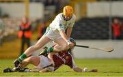 11 November 2012; James 'Cha' Fitzpatrick, Ballyhale Shamrocks, in action against Enda Malone, Dicksboro. Kilkenny County Senior Club Hurling Championship Final, Ballyhale Shamrocks v Dicksboro, Nowlan Park, Kilkenny. Picture credit: Brendan Moran / SPORTSFILE