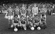 16 May 1980; The Republic of Ireland team, back row, from left, Gary Waddock, Kevin Moran, Pierce O'Leary, Dave Langan, Gerry Peyton, Paul McGee, with, front from left, Don Givens, Gerry Daly, Tony Grealish, Steve Highway, Chris Hughton, prior to the International Friendly match between Republic of Ireland and Argentina at Lansdowne Road in Dublin. Photo by Ray McManus/Sportsfile