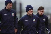 10 February 2003; Republic of Ireland players l to r, Gary Breen, Kevin Kilbane and Rory Delap during squad training. Somerset Park, Ayr, Scotland. Soccer. Picture credit; David Maher / SPORTSFILE *EDI*