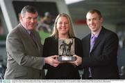 17 February 2003; Eoin Kennedy's unique achievements on the Handball courts last year were feted today when he was named Vodafone GAA All Star Handball award winner for 2003. He was presented with the award by Marguerite Cremin, Head of Marketing and Sponsorship, Vodafone, and Sean McCague, President of the GAA, at a luncheon in Dublin. Handball. Picture credit; Brendan Moran / SPORTSFILE