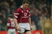 16 February 2003; Eugene Cloonan, Athenry, leaves the field after being sent off. St Mary's, Athenry v Birr, AIB All-Ireland Club Hurling Championship Semi-Final, Cusack Park, Ennis, Co. Clare. Hurling. Picture credit; Ray McManus / SPORTSFILE *EDI*